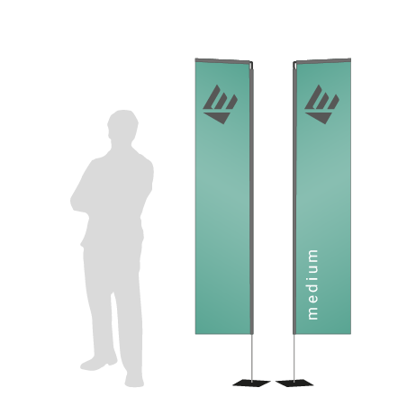 Beachflag Rechteck | Medium (300 cm) | beidseitig bedruckt