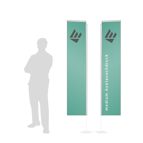 Beachflag Rechteck Austauschdruck | Medium (300 cm) | beidseitig bedruckt