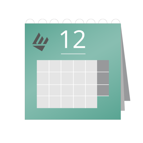 12 Blatt Wandkalender mit Deckblatt