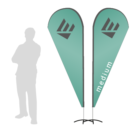 Beachflag Drop | Medium (280 cm) | beidseitig bedruckt