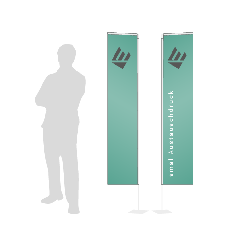 Beachflag Rechteck Austauschdruck | Small (200 cm) | beidseitig bedruckt